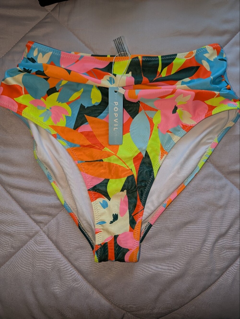 POPVIL Women's Neon Floral Bikini Bottoms - Multicolor